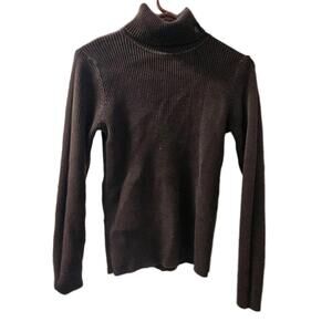 Lauren Ralph Lauren Knit Sweater Turtleneck Brown Women's Small Green Tag